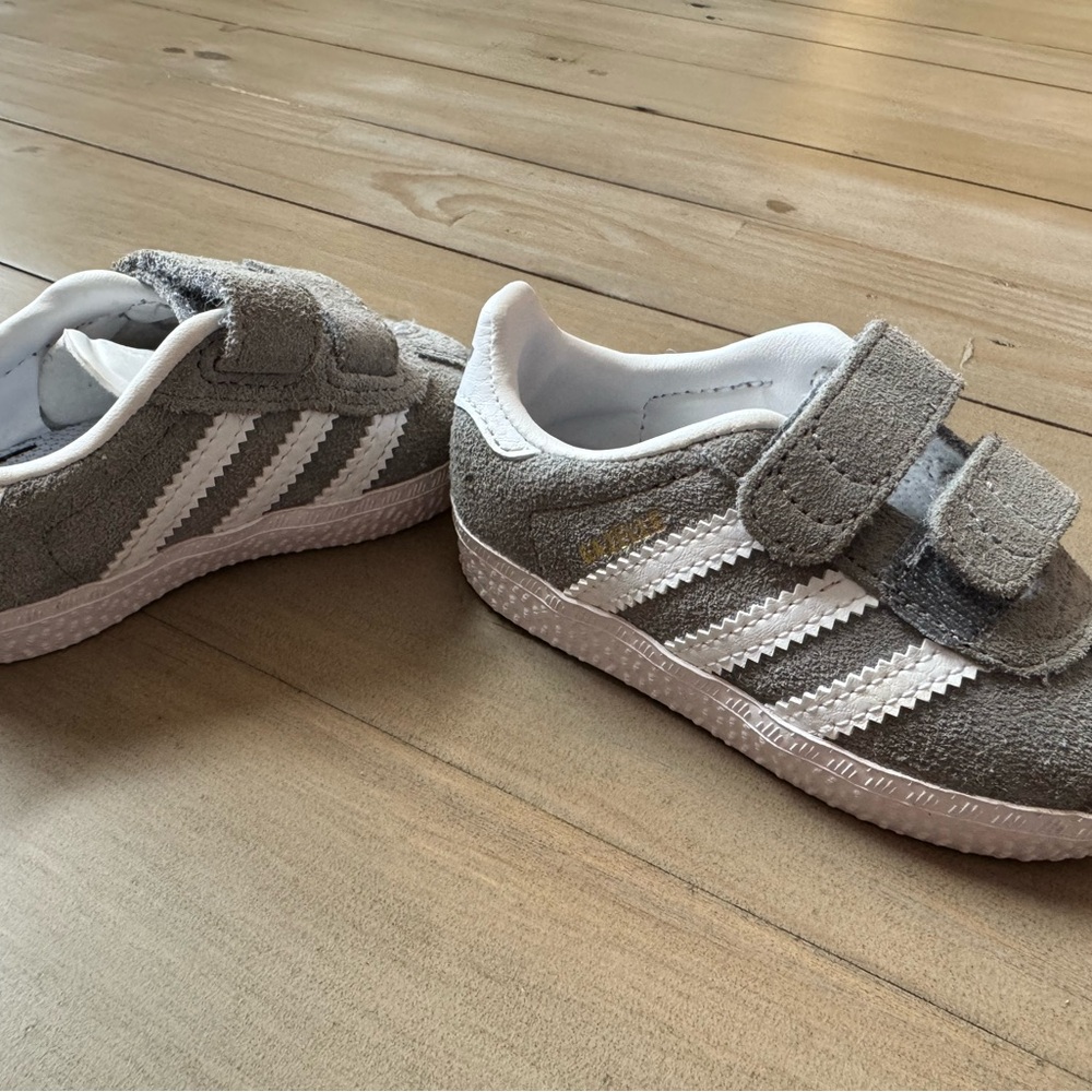 Gray adidas toddler shoe